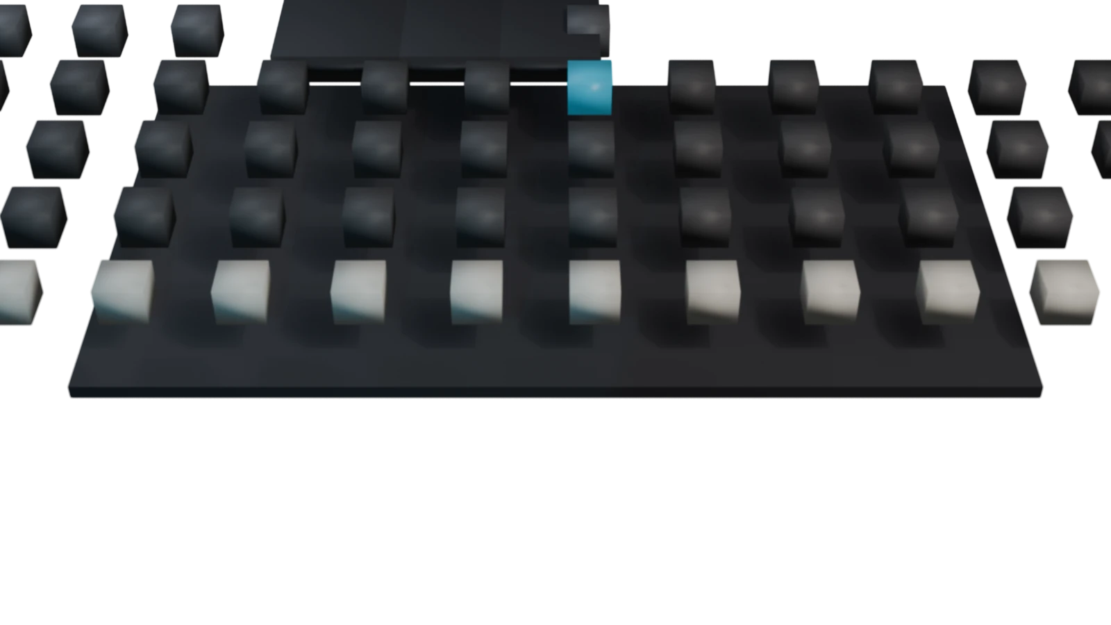 Transparent GMK Arch wordmark specimen with a pale ARCH letterform and teal Arch Linux and GMK marks.